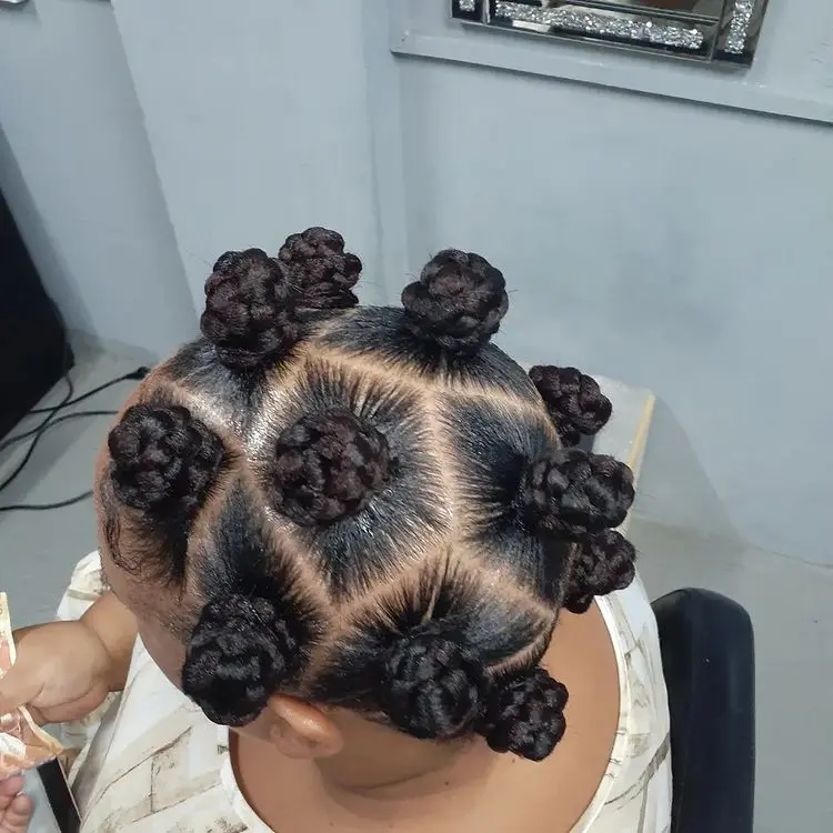 Box Braids into Bantu knots