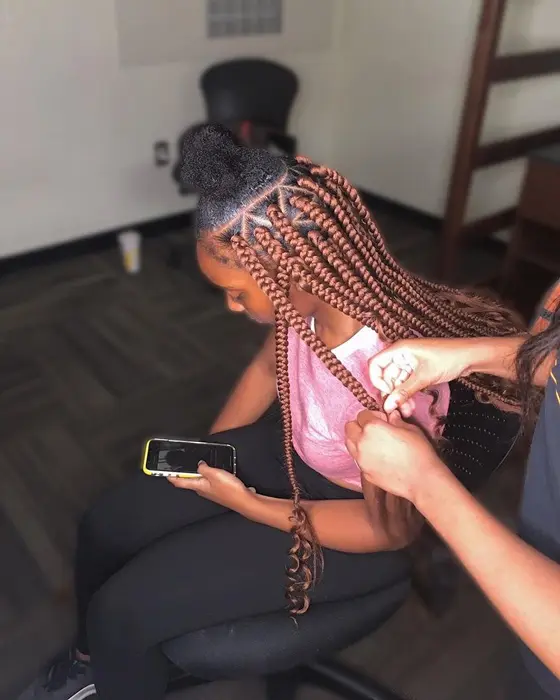 Brown Box Braids