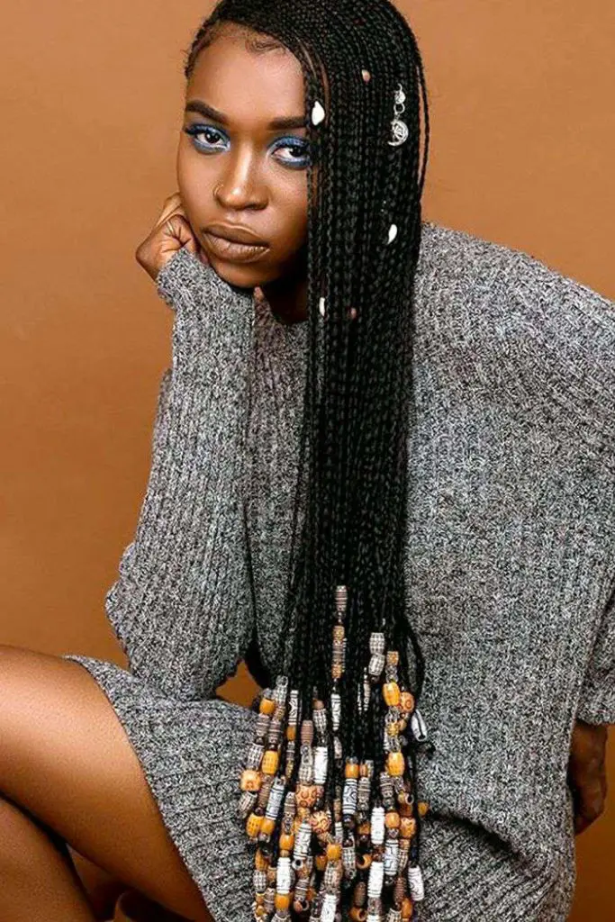 Jumbo Box Braids with Beads