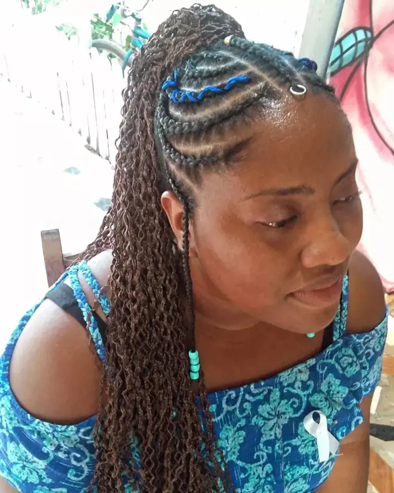 Fulani Braids with Blue Beads